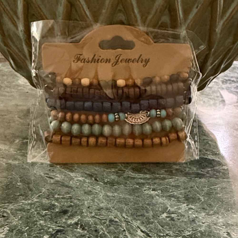 Package of Six Bohemian Style Stackable Bracelets - Picture 2 of 5
